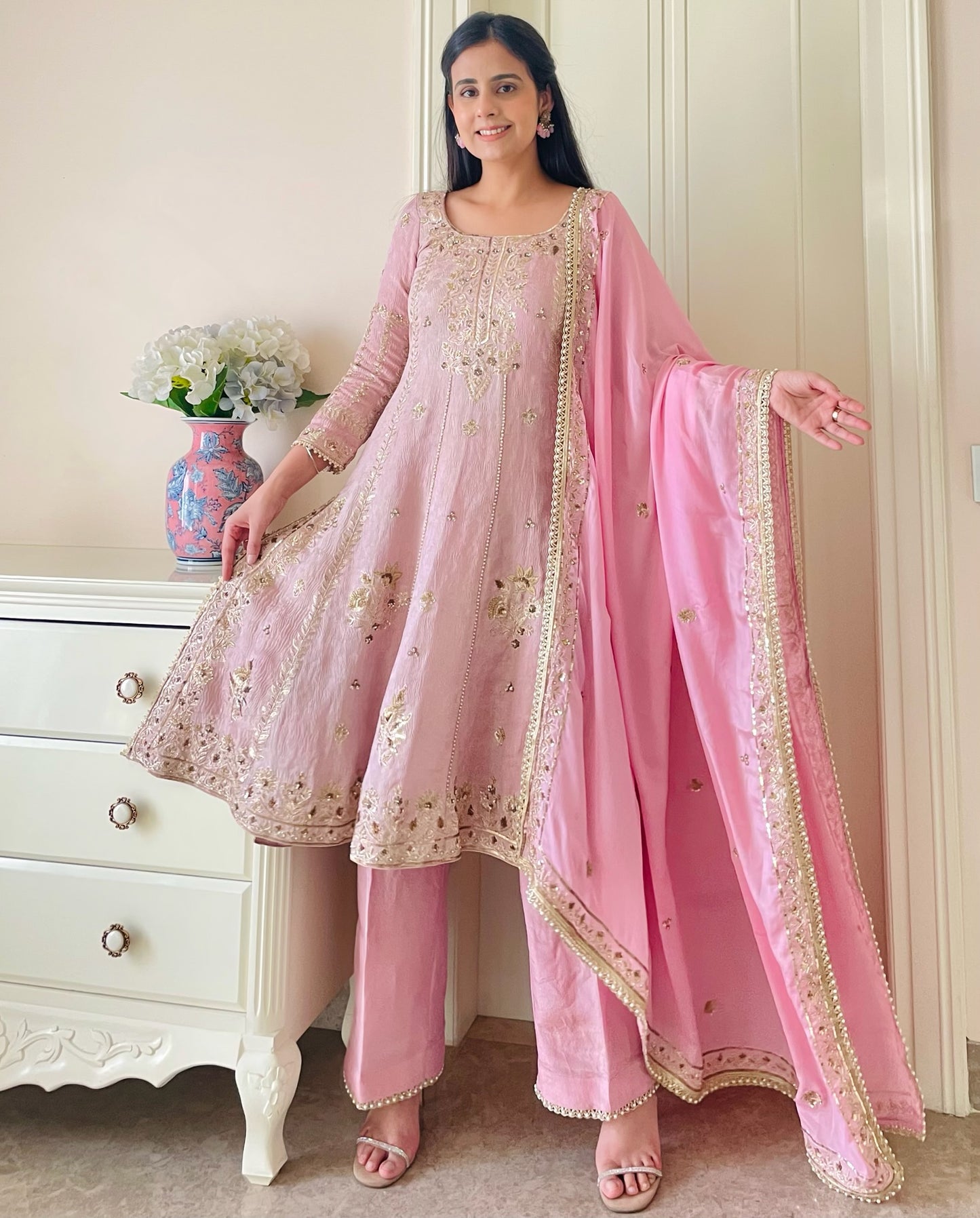 Rose Blush Anarkali Suit