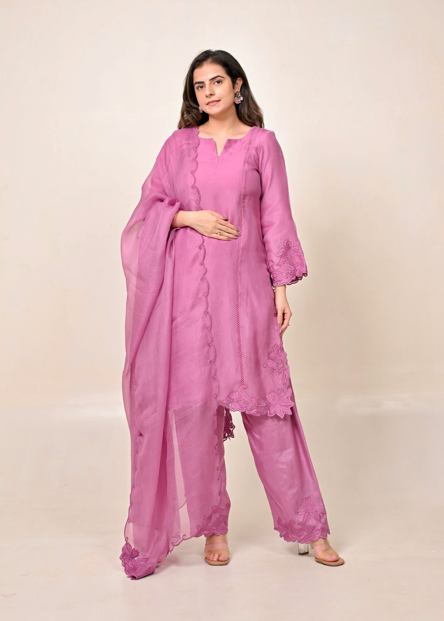 Mauve Pure Organza Ensemble