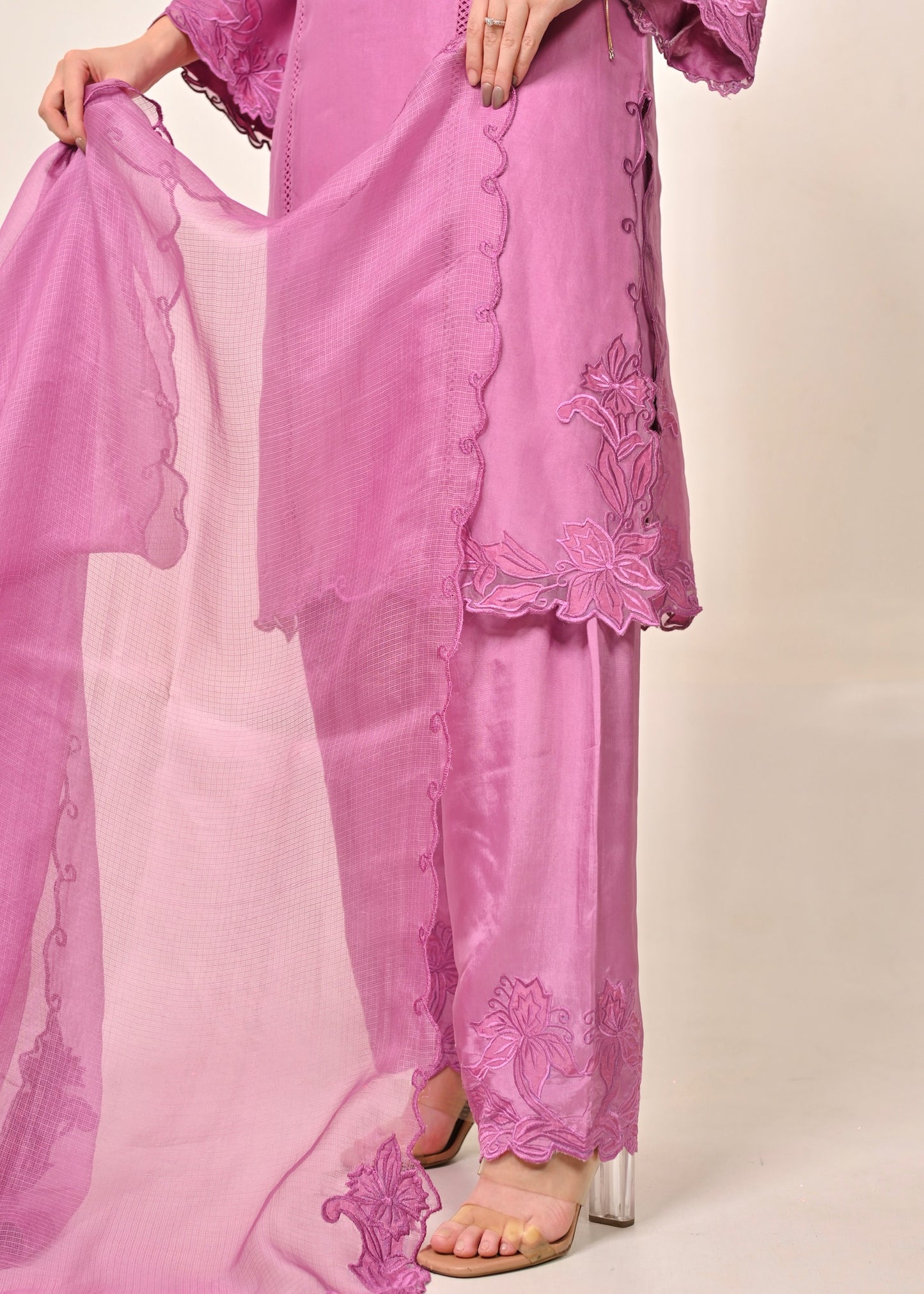 Mauve Pure Organza Ensemble