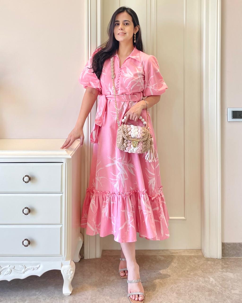 Printed Frill Dress