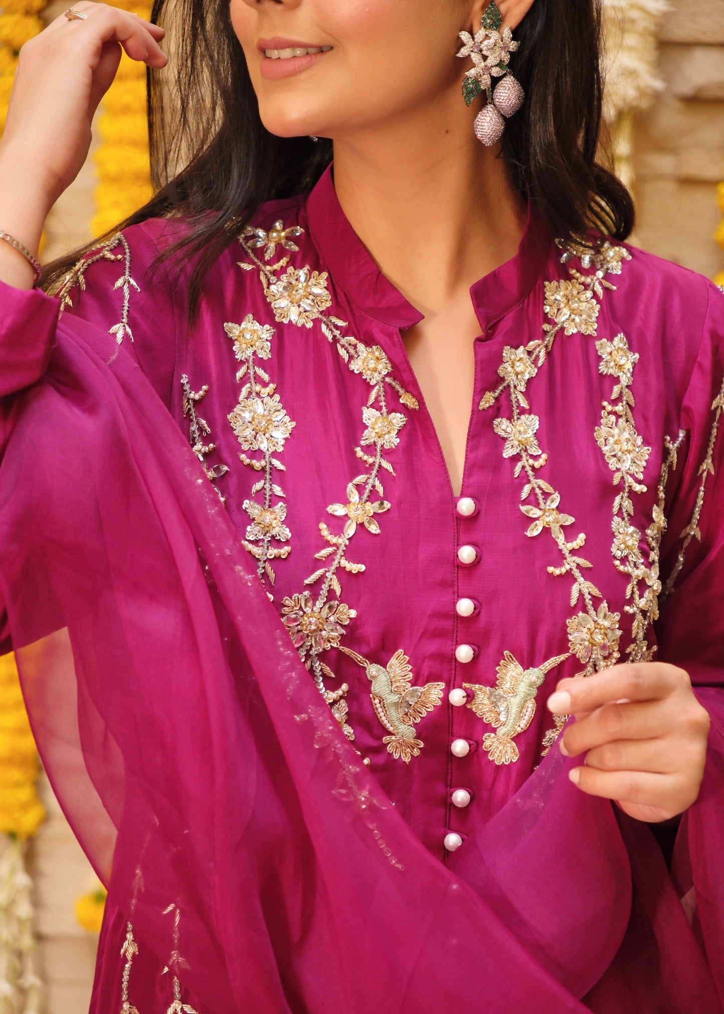 Sitara Wine Silk Suit Set