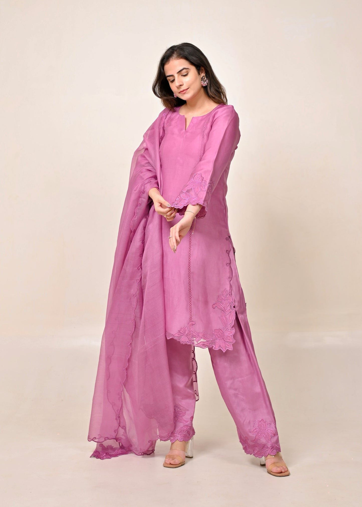 Mauve Pure Organza Ensemble