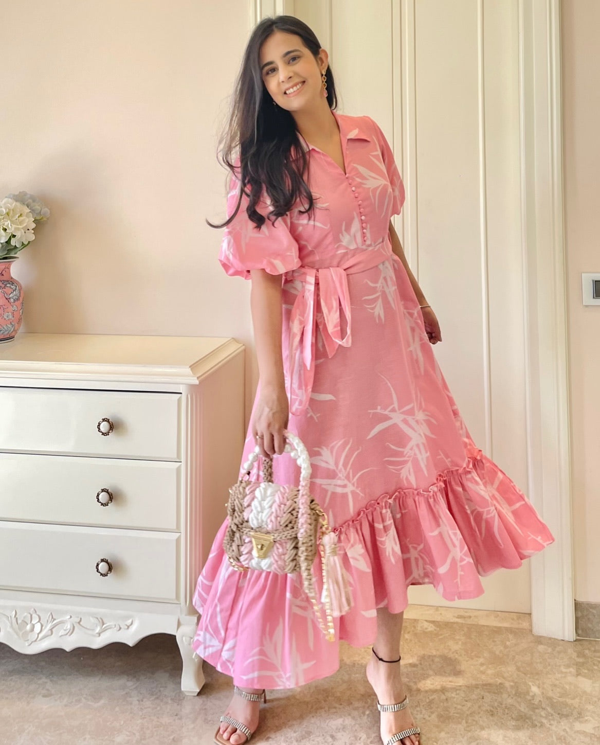 Printed Frill Dress