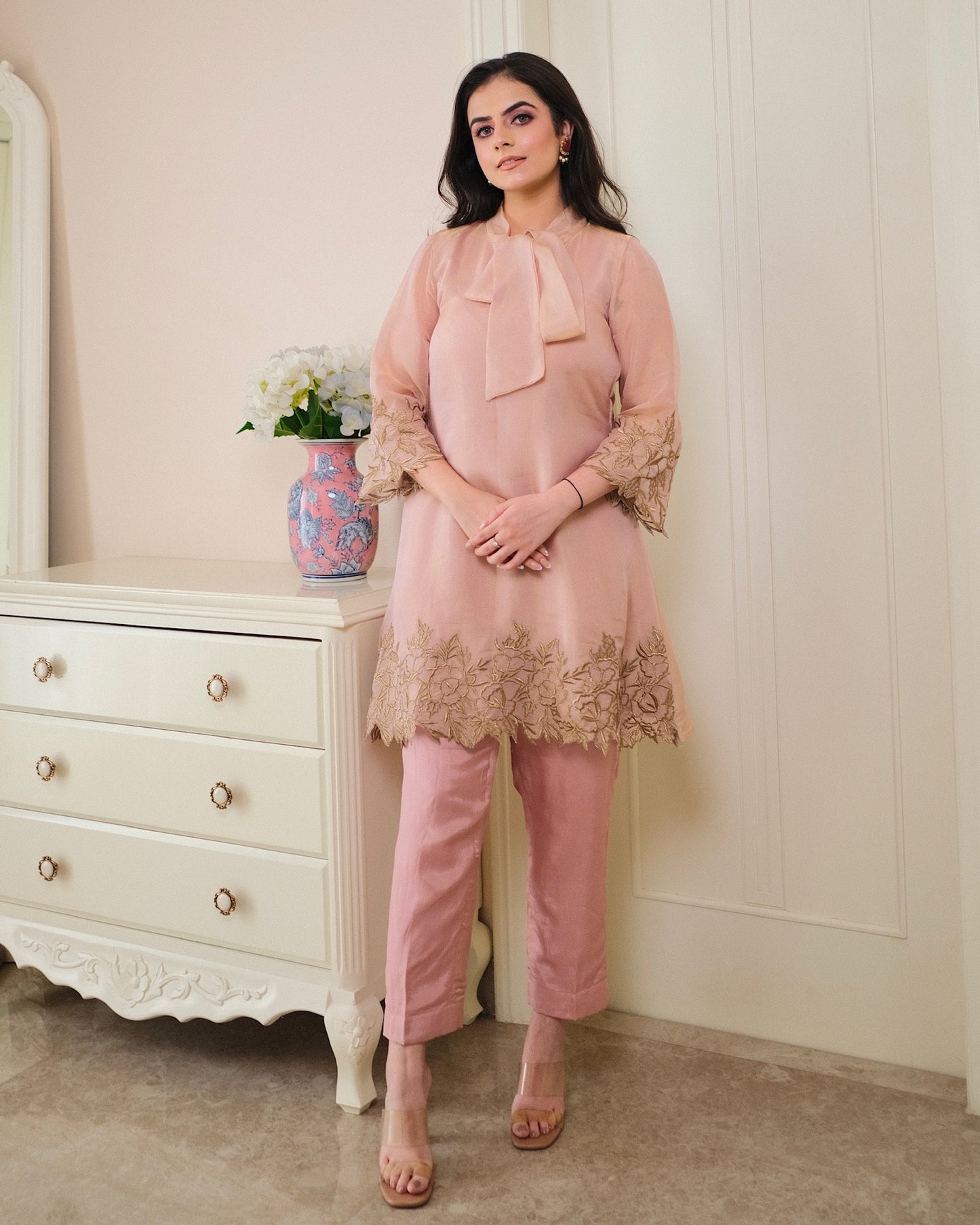 Rose Gold Shimmer Knot Co-ord Set