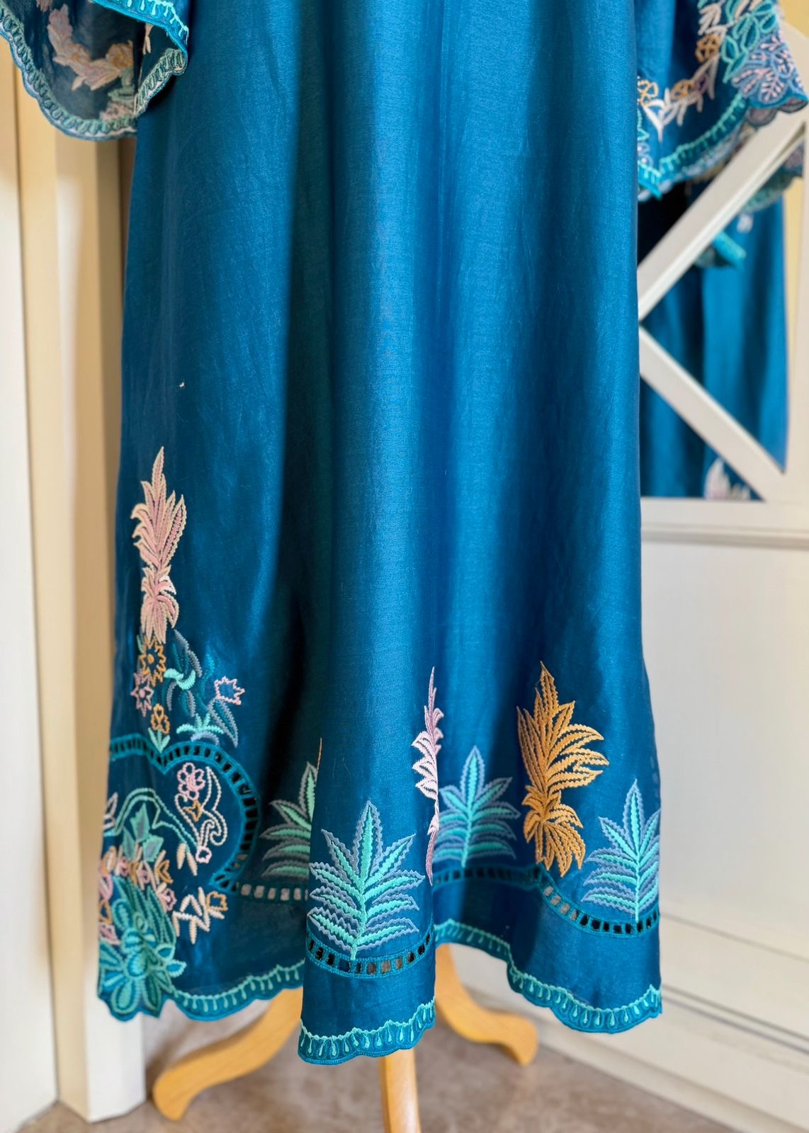 Turquoise Pure Chanderi Kurta Set