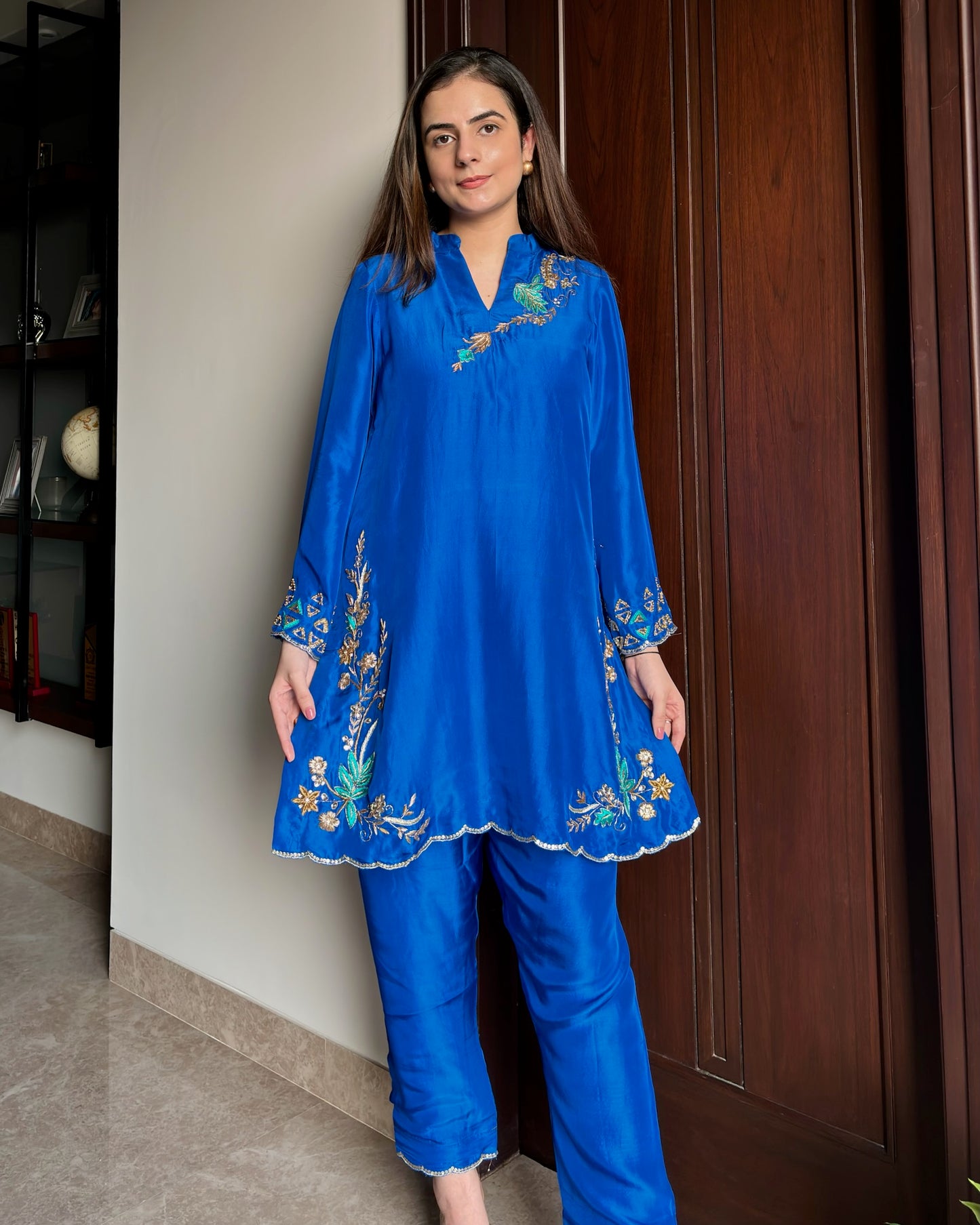 Royal Blue Pure Silk Ensemble