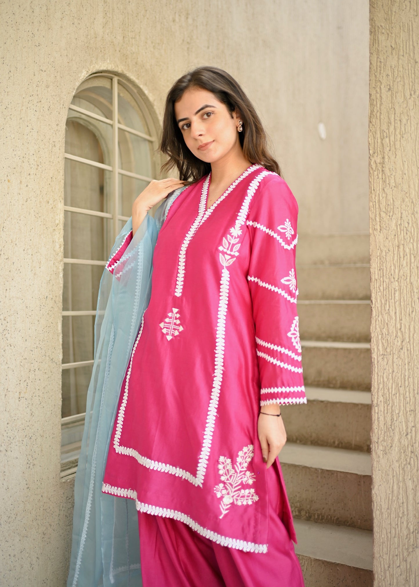 Hot Pink Breeze – Chanderi Suit Set