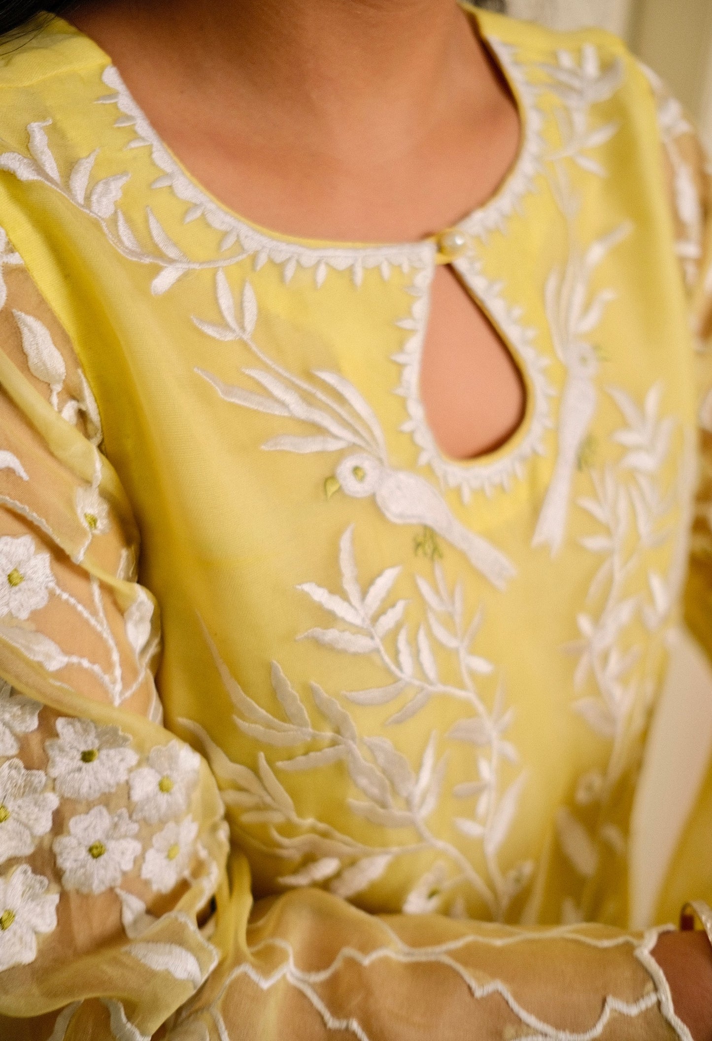 Lemon Elegance Pure Organza Suit