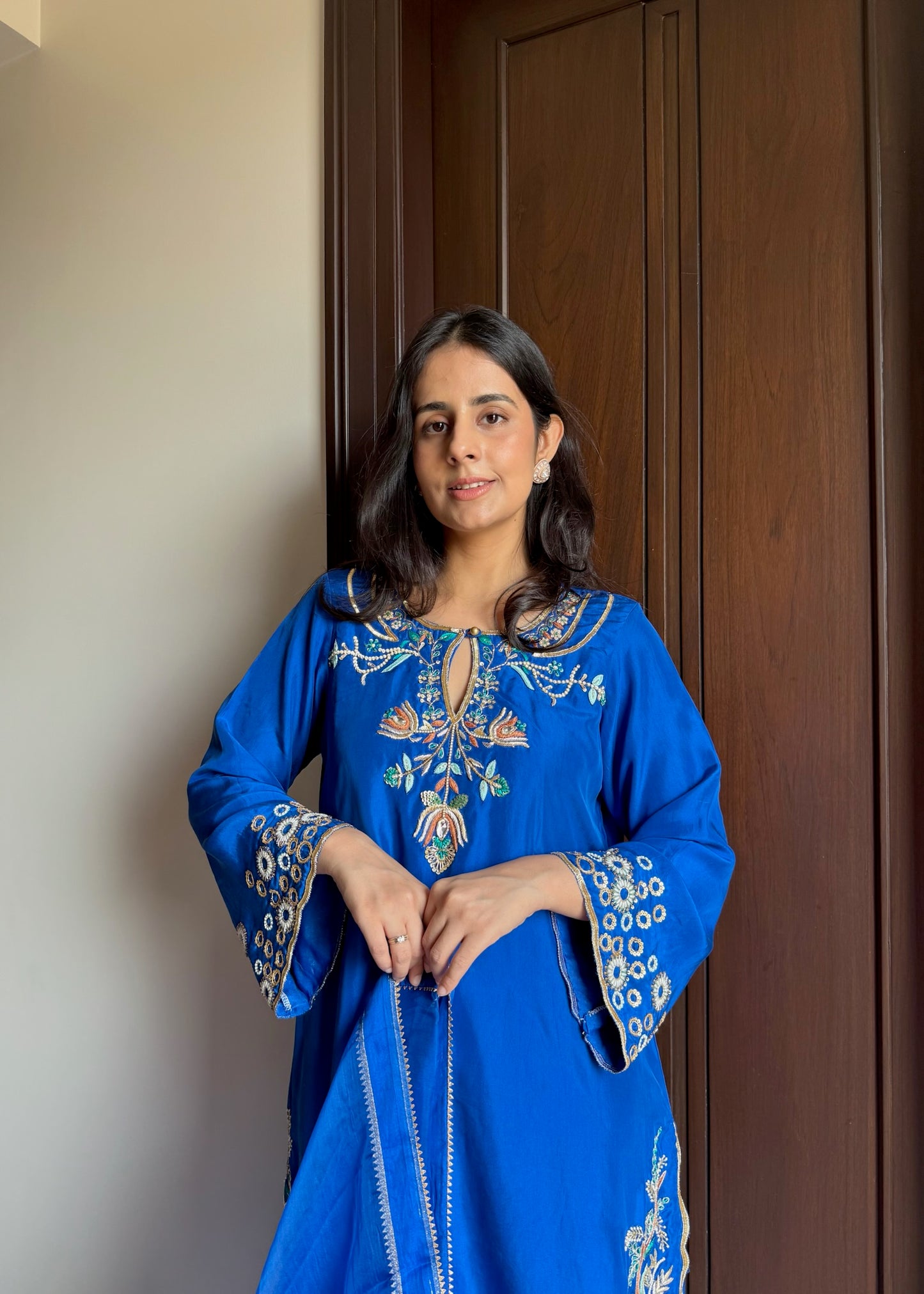 Electric Blue- Pure Silk Suit