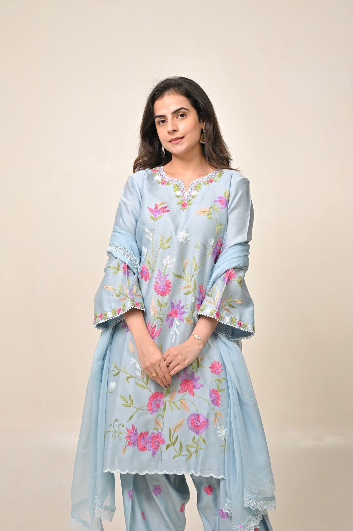 Azure Pure Chanderi Suit