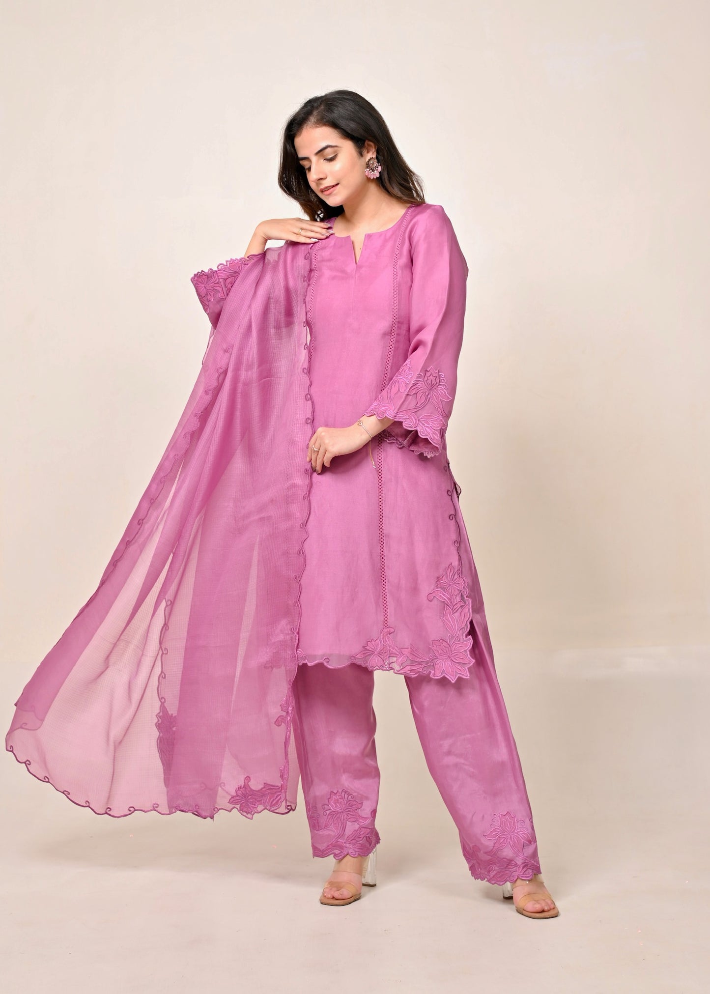 Mauve Pure Organza Ensemble