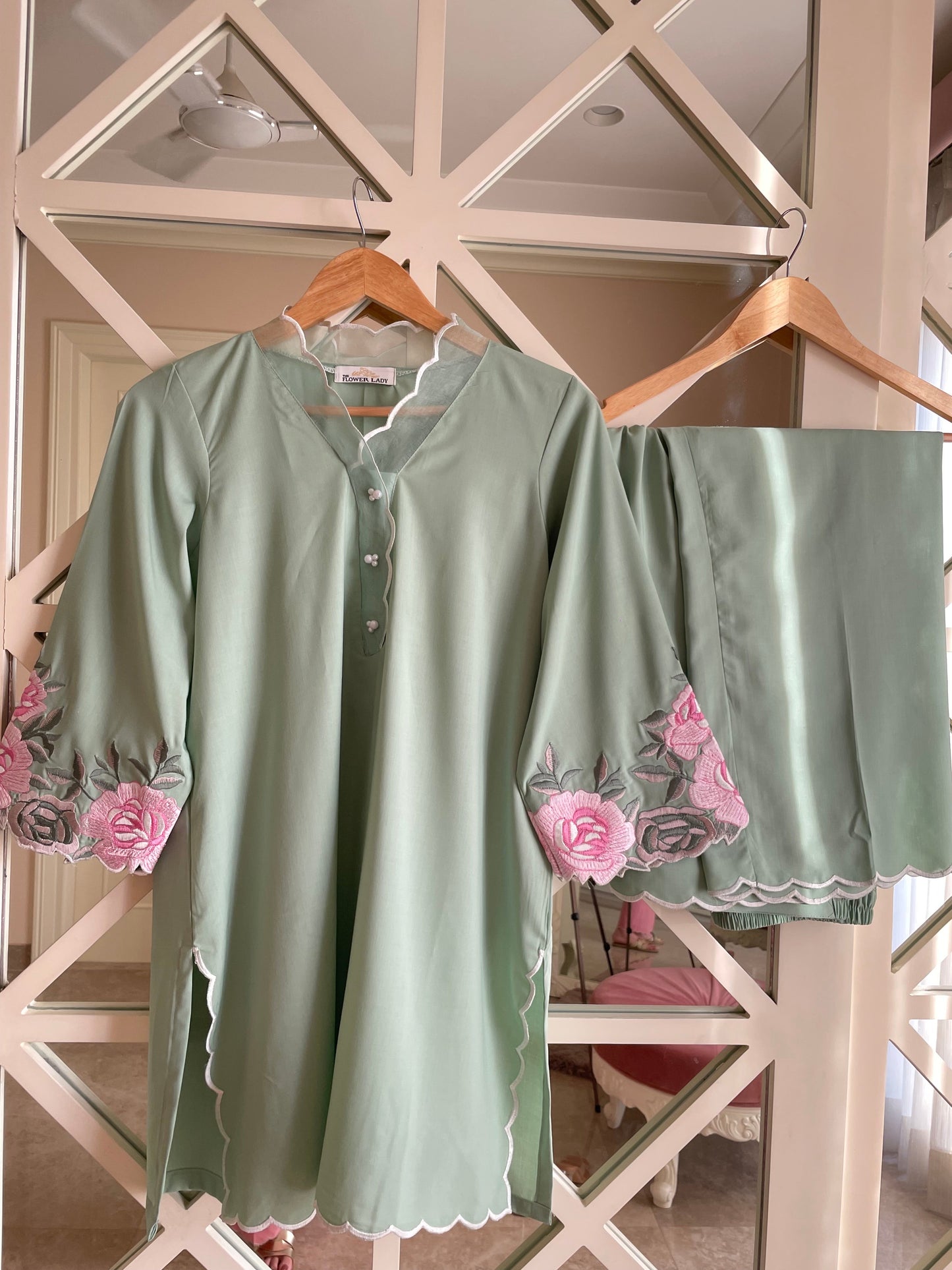 Green Cotton Kurta Set