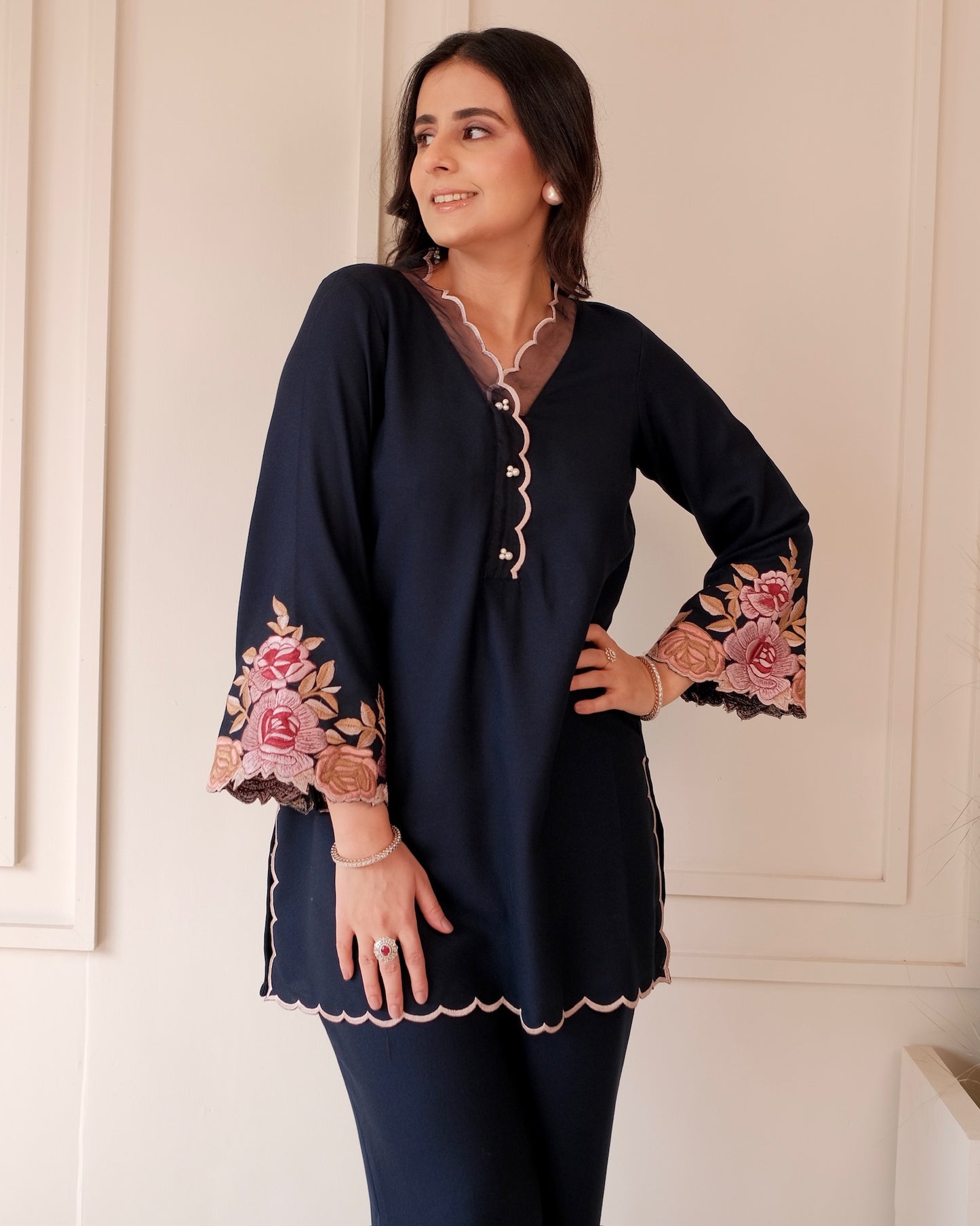 Pashmina Embroidered Co-ord Set