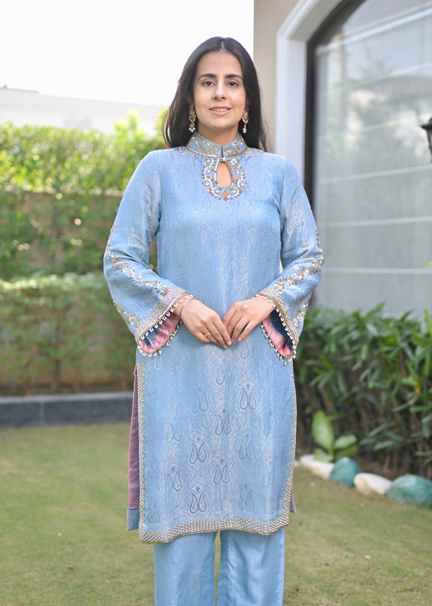 Noor Hand-Embroidered Banarasi Suit Set