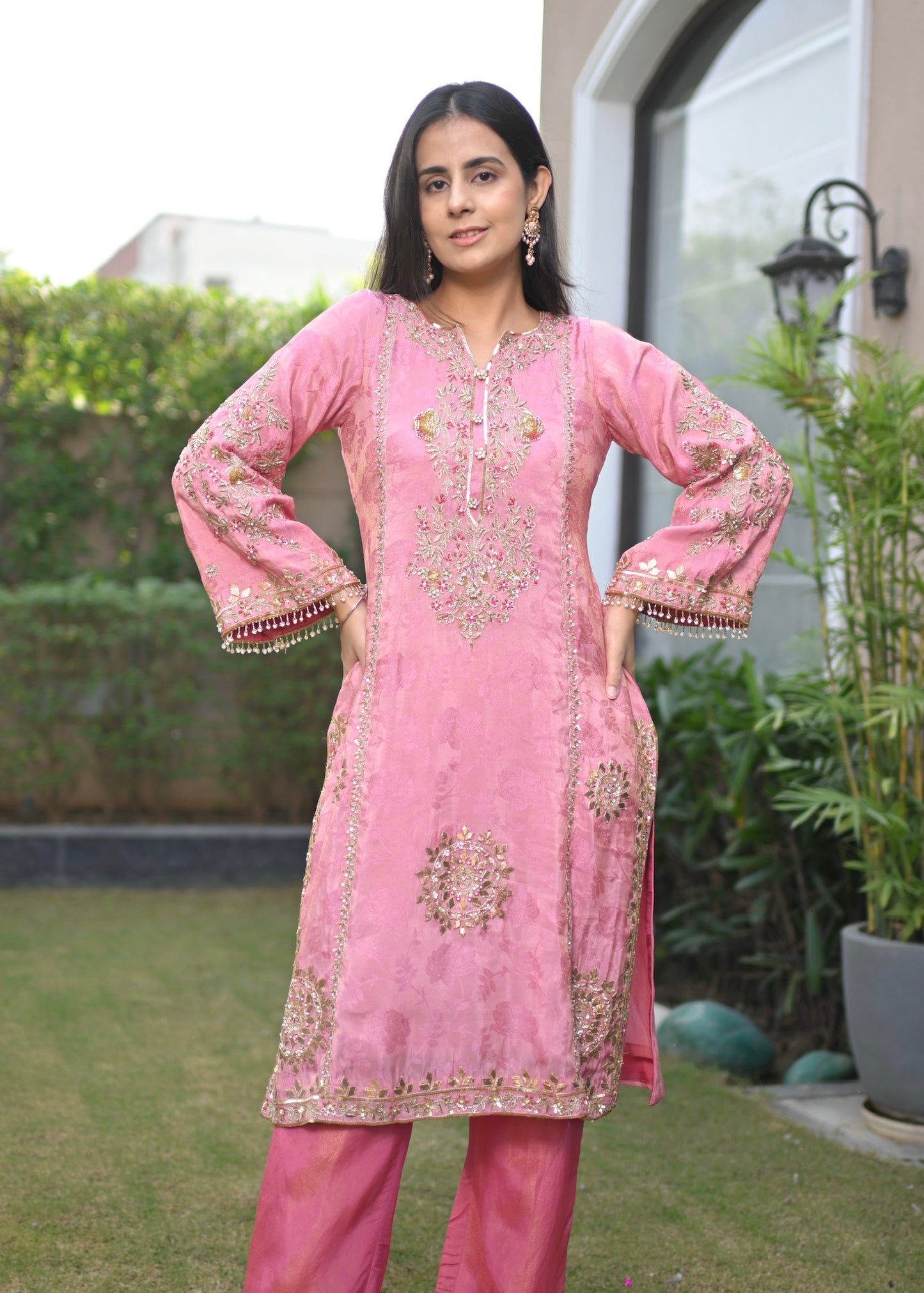 Gulnaar Hand-Embroidered Banarasi Suit Set