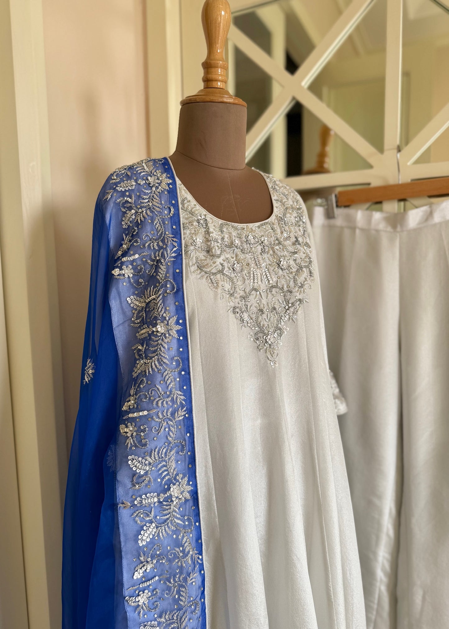 Silver Anarkali Set