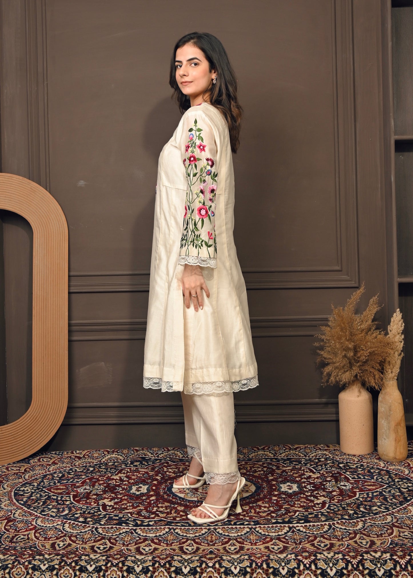 Phoolon Wali Baat – Ivory Chanderi Set