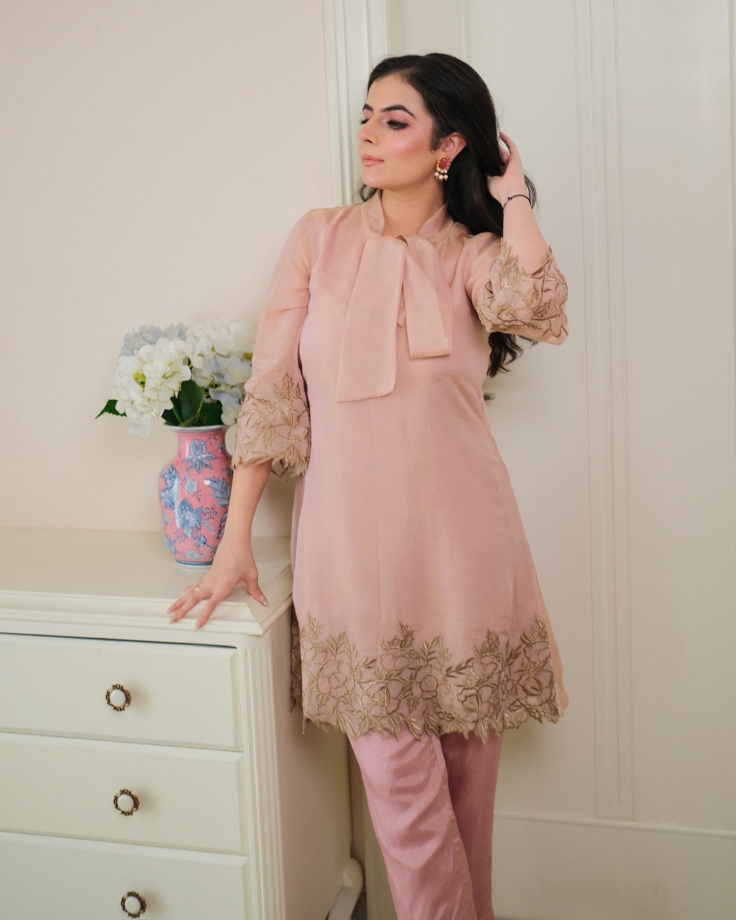 Rose Gold Shimmer Knot Co-ord Set