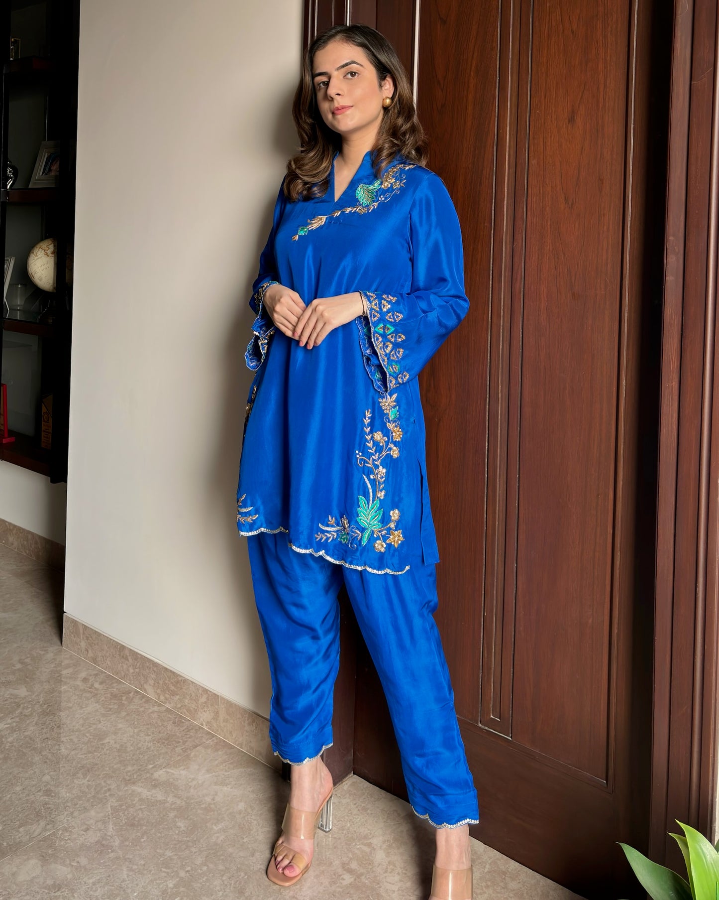 Royal Blue Pure Silk Ensemble