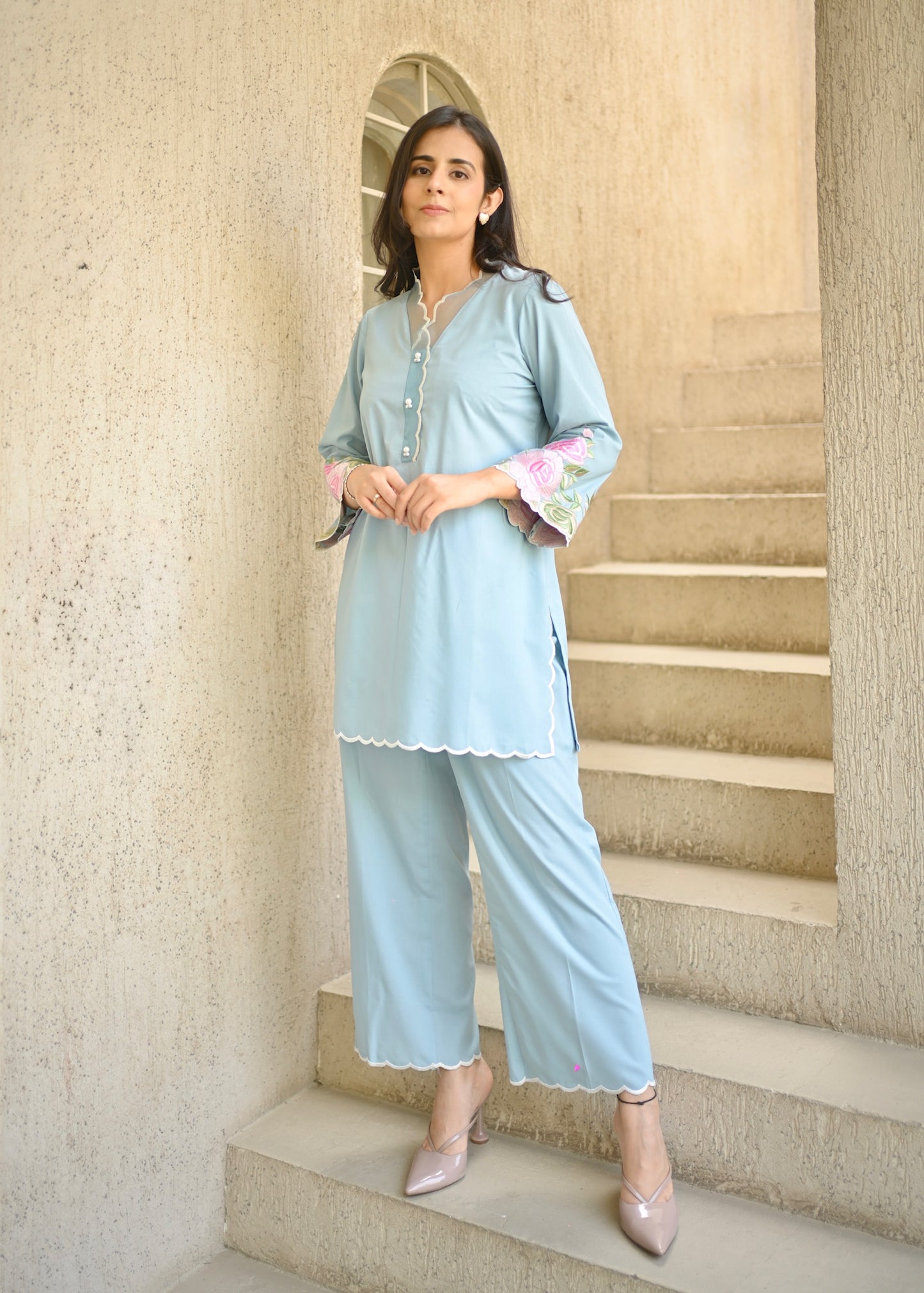 Blue Cotton Kurta Set