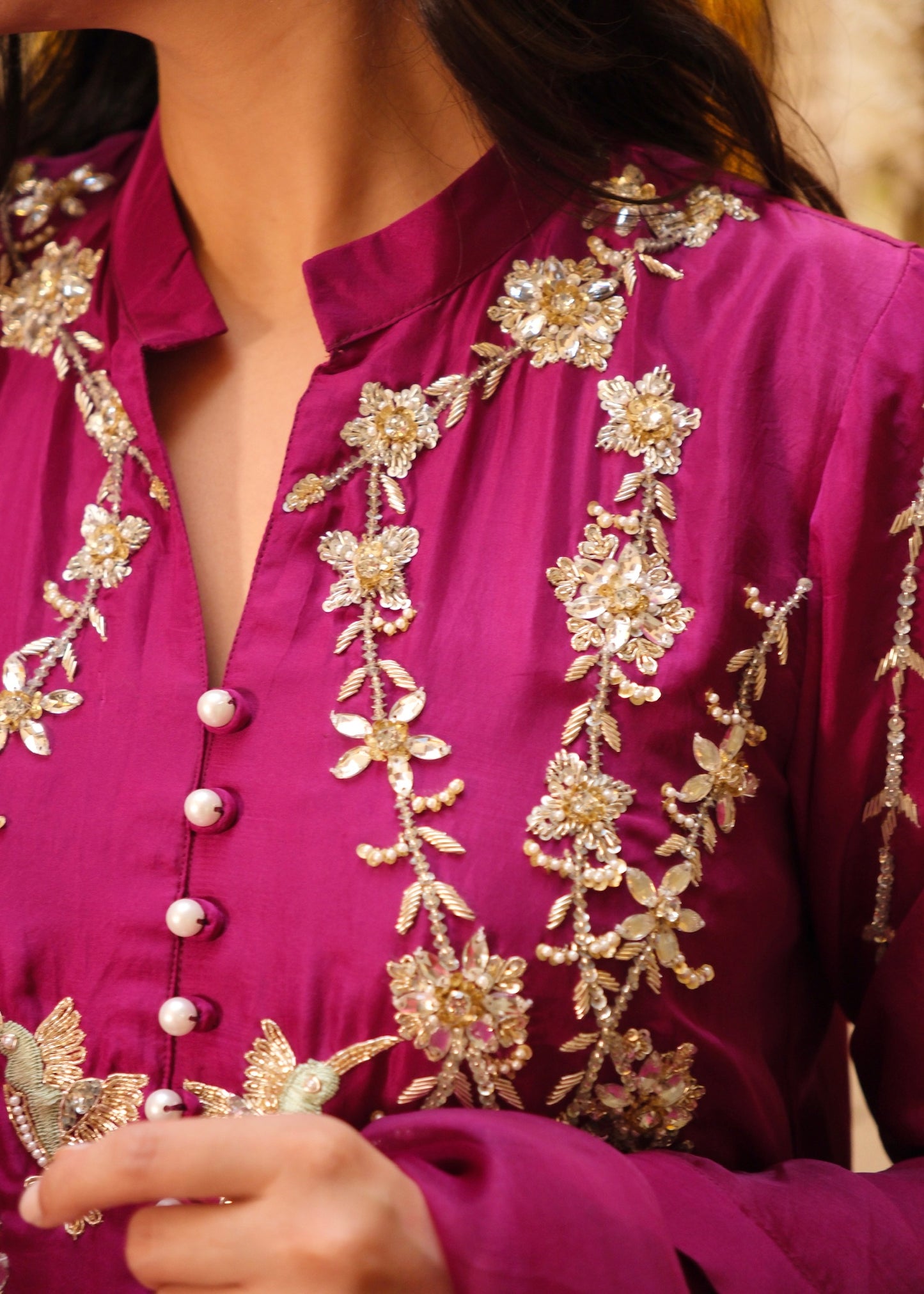 Sitara Wine Silk Suit Set