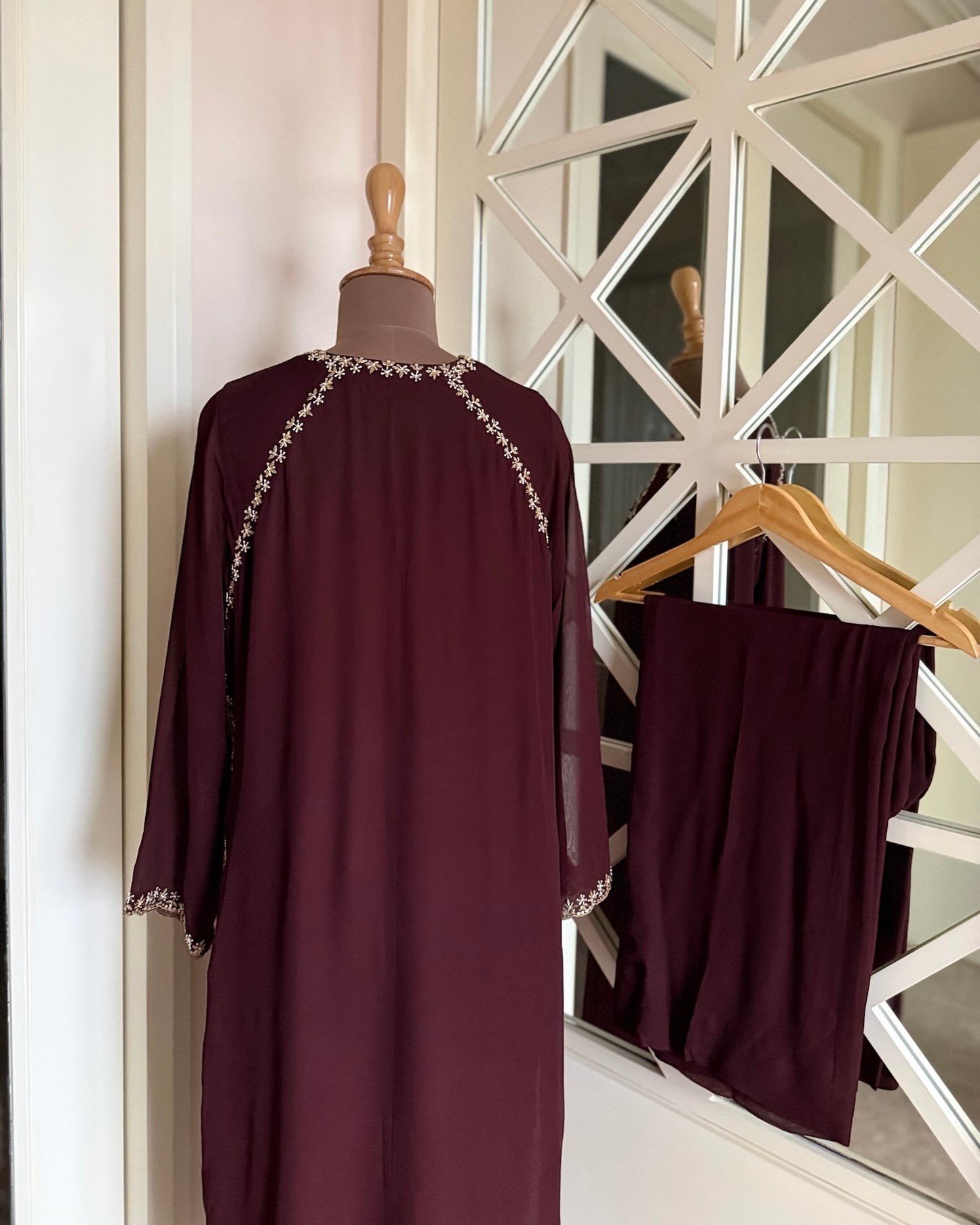 Walnut Brown Georgette Suit