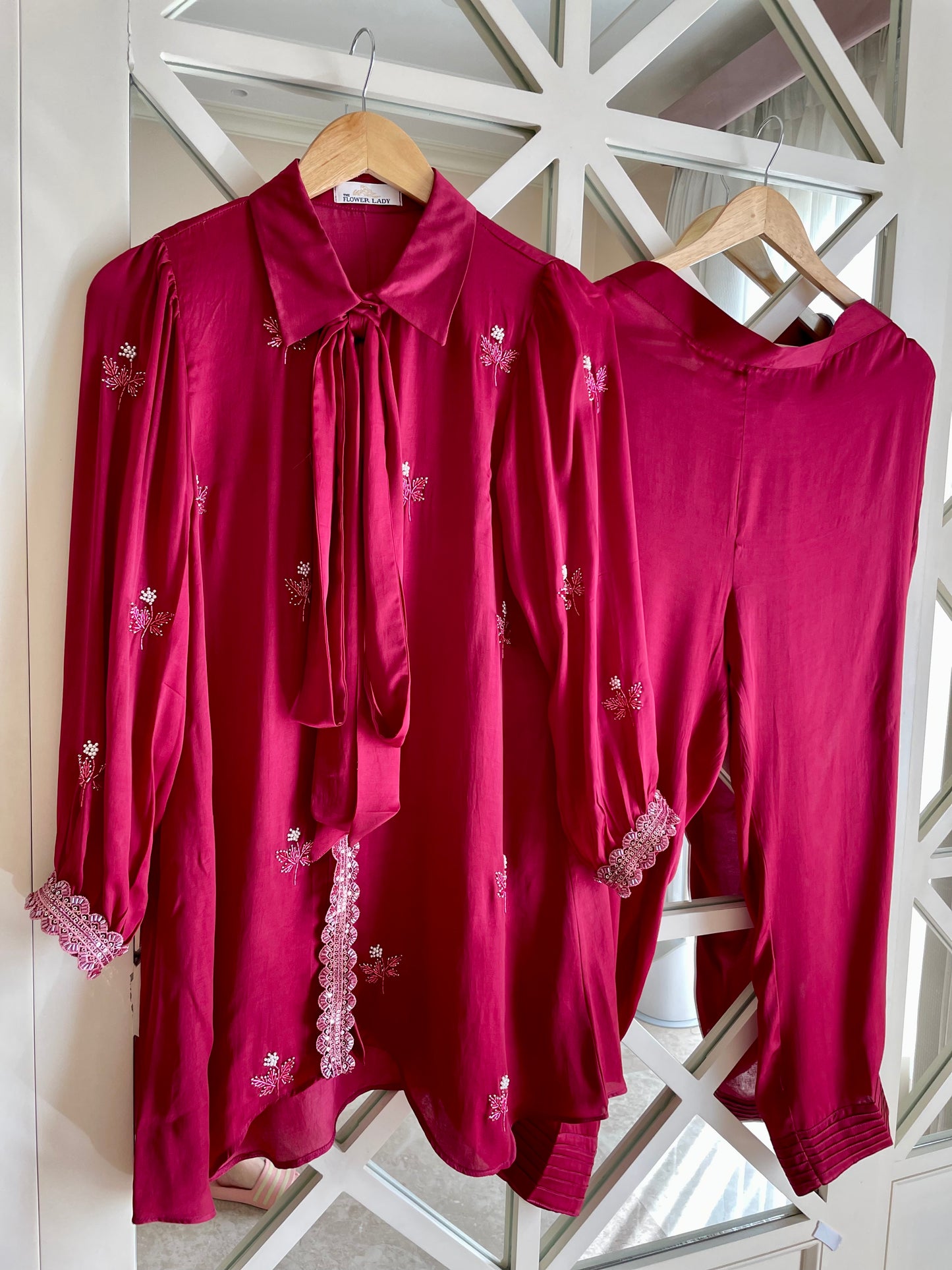 Maroon Cotton Modal Co-ord Set