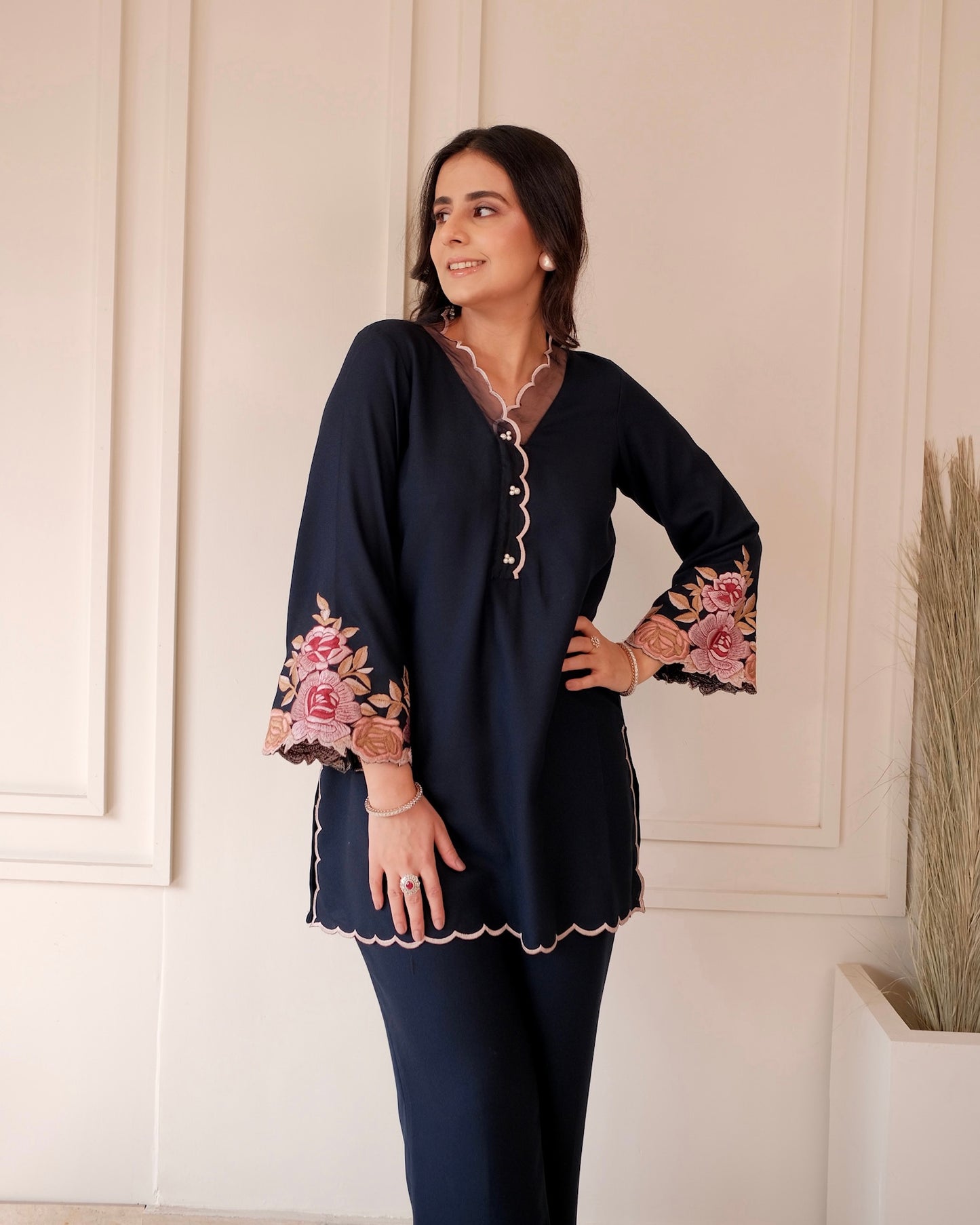 Pashmina Embroidered Co-ord Set