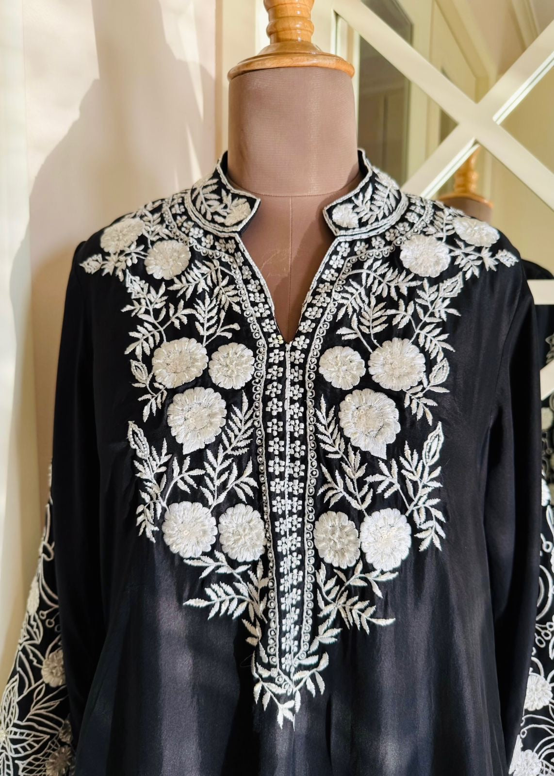Monochrome Silk Kaftaan