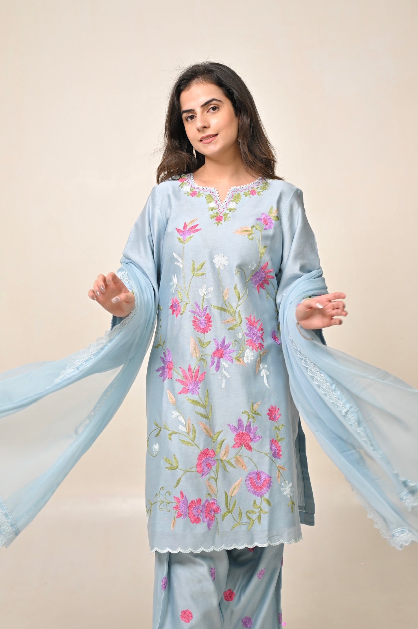 Azure Pure Chanderi Suit