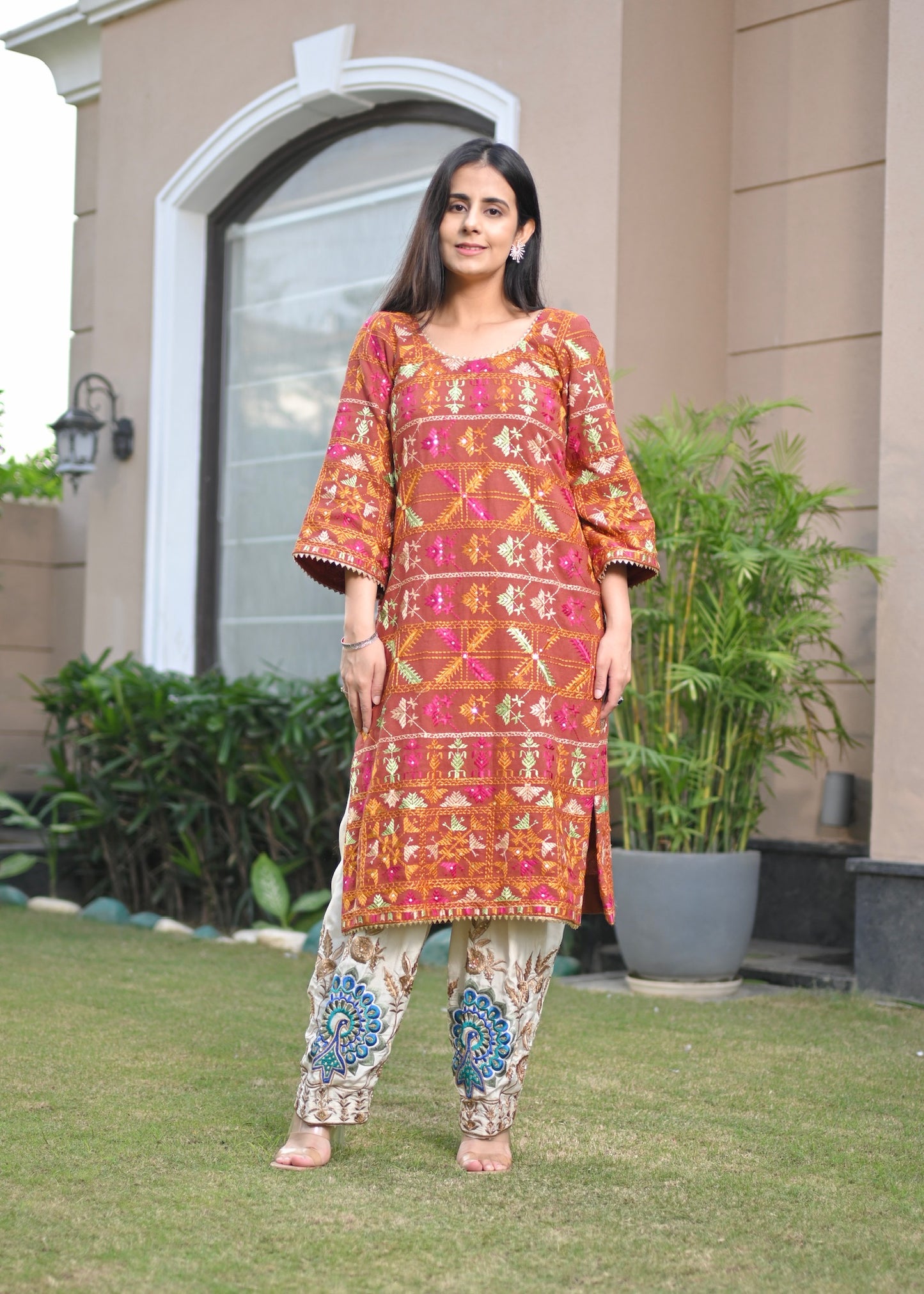 Gulabi Phulkari Elegance Set
