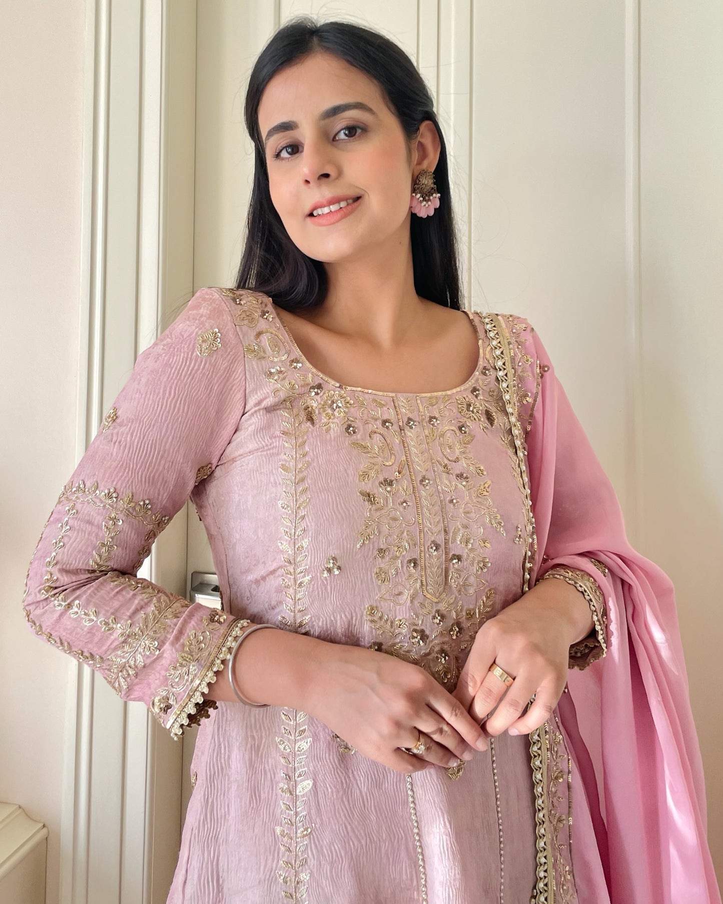 Rose Blush Anarkali Suit