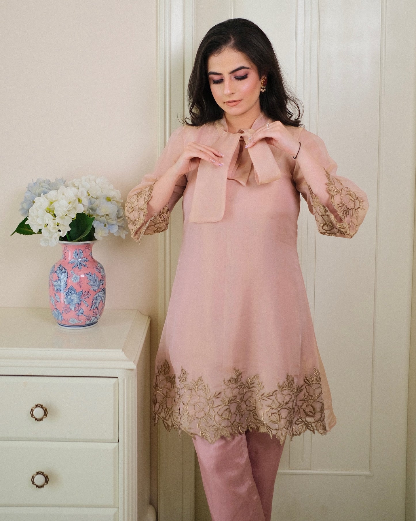 Rose Gold Shimmer Knot Co-ord Set