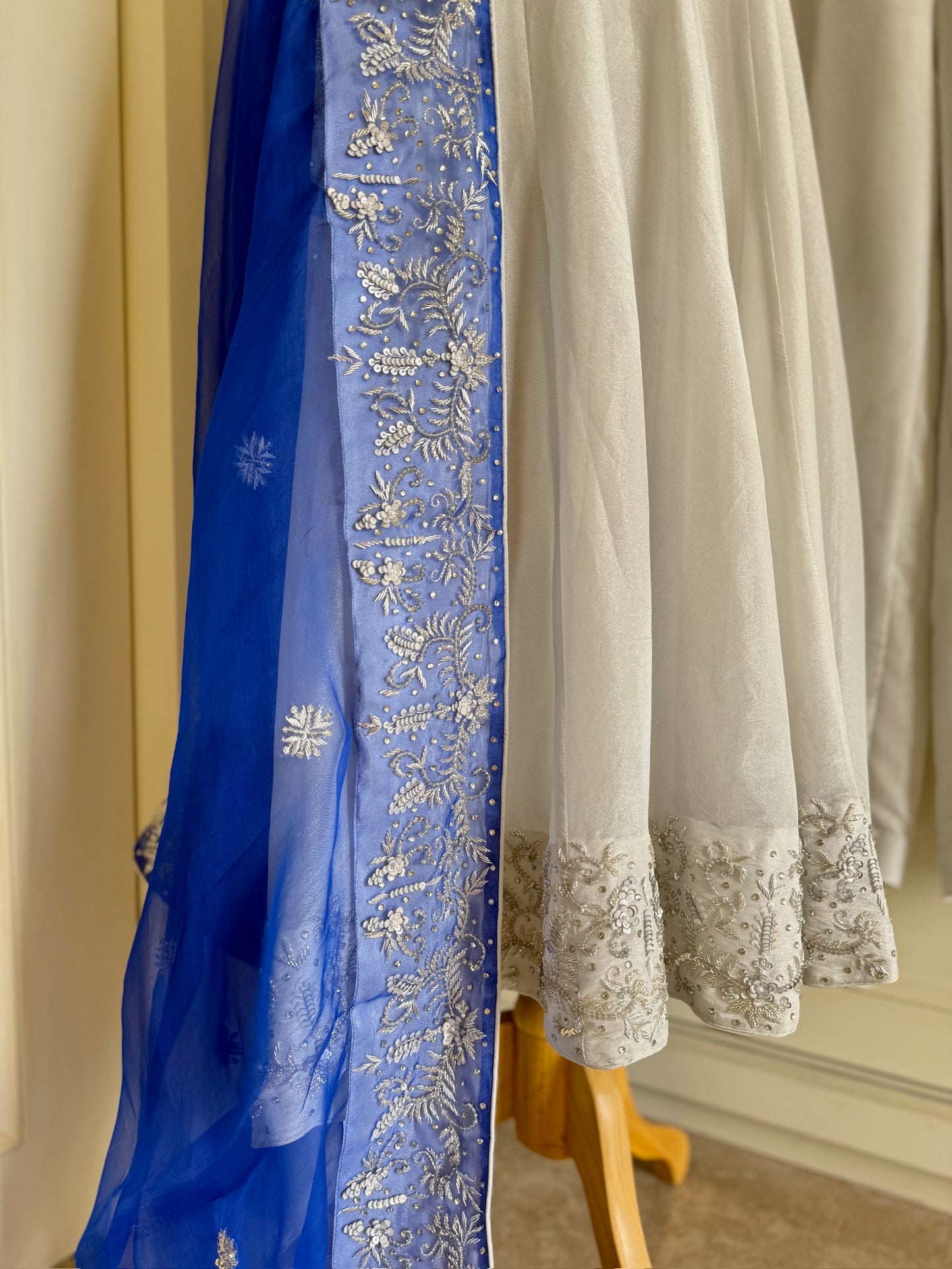 Silver Anarkali Set