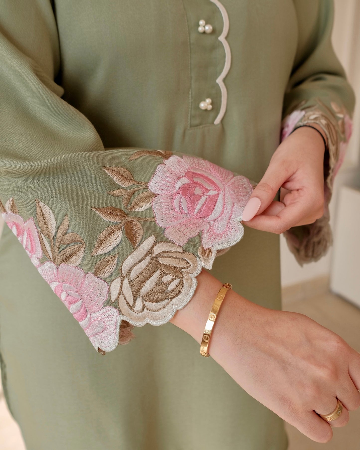 Sage Green Embroidered Co-ord Set