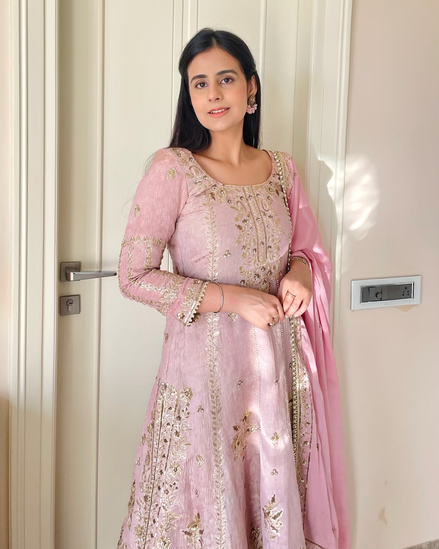 Rose Blush Anarkali Suit