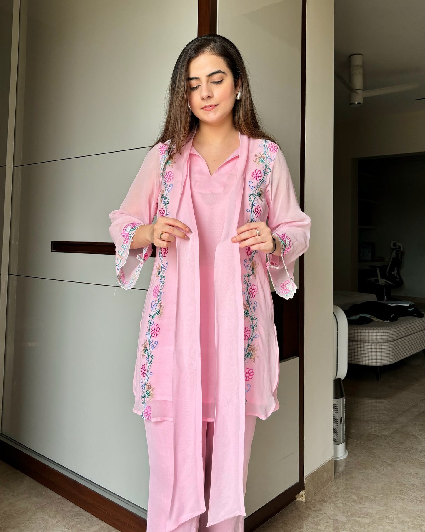 Blush Pink Embroidered Co-ord Set