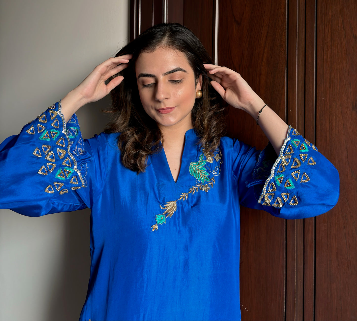 Royal Blue Pure Silk Ensemble