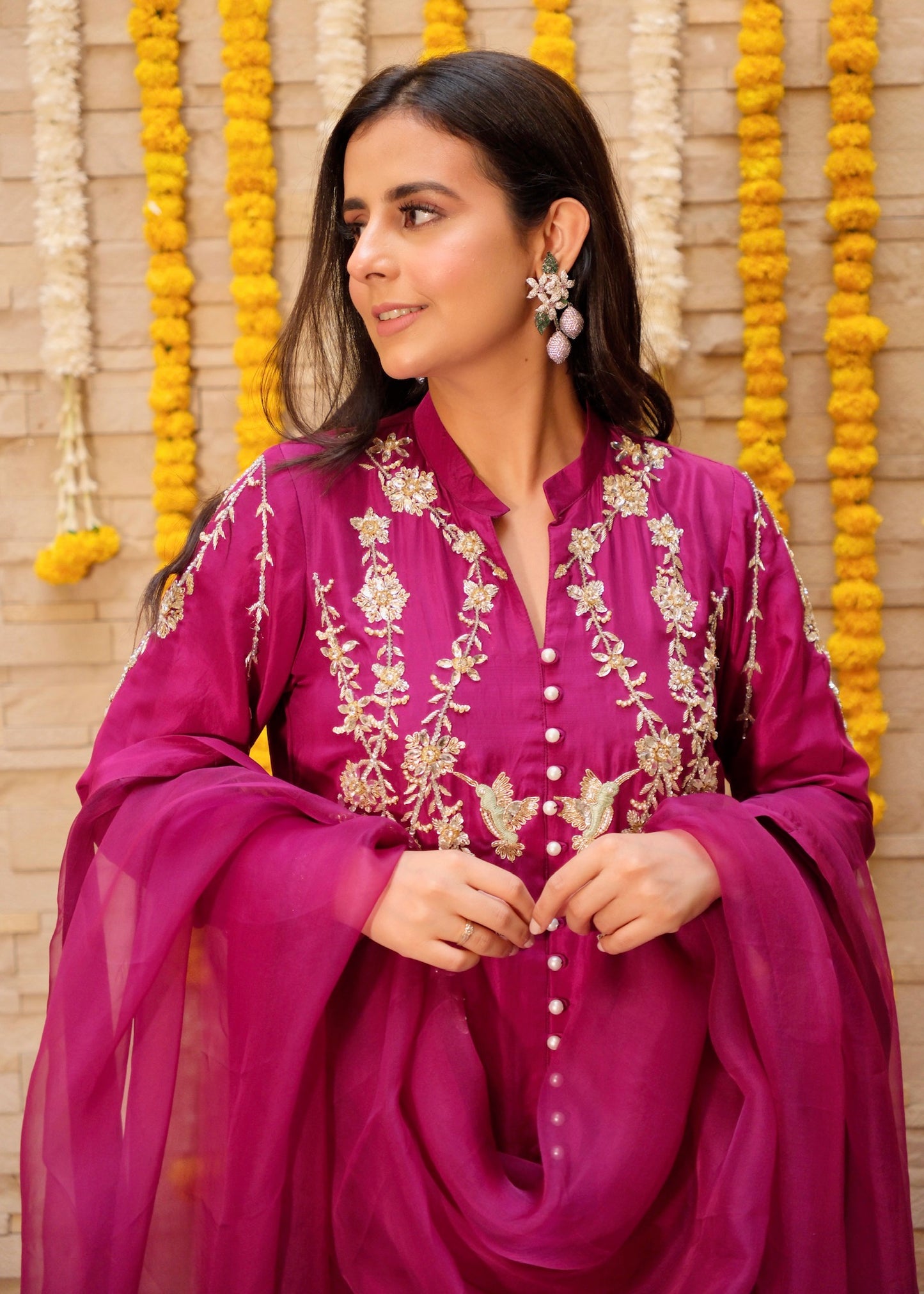 Sitara Wine Silk Suit Set