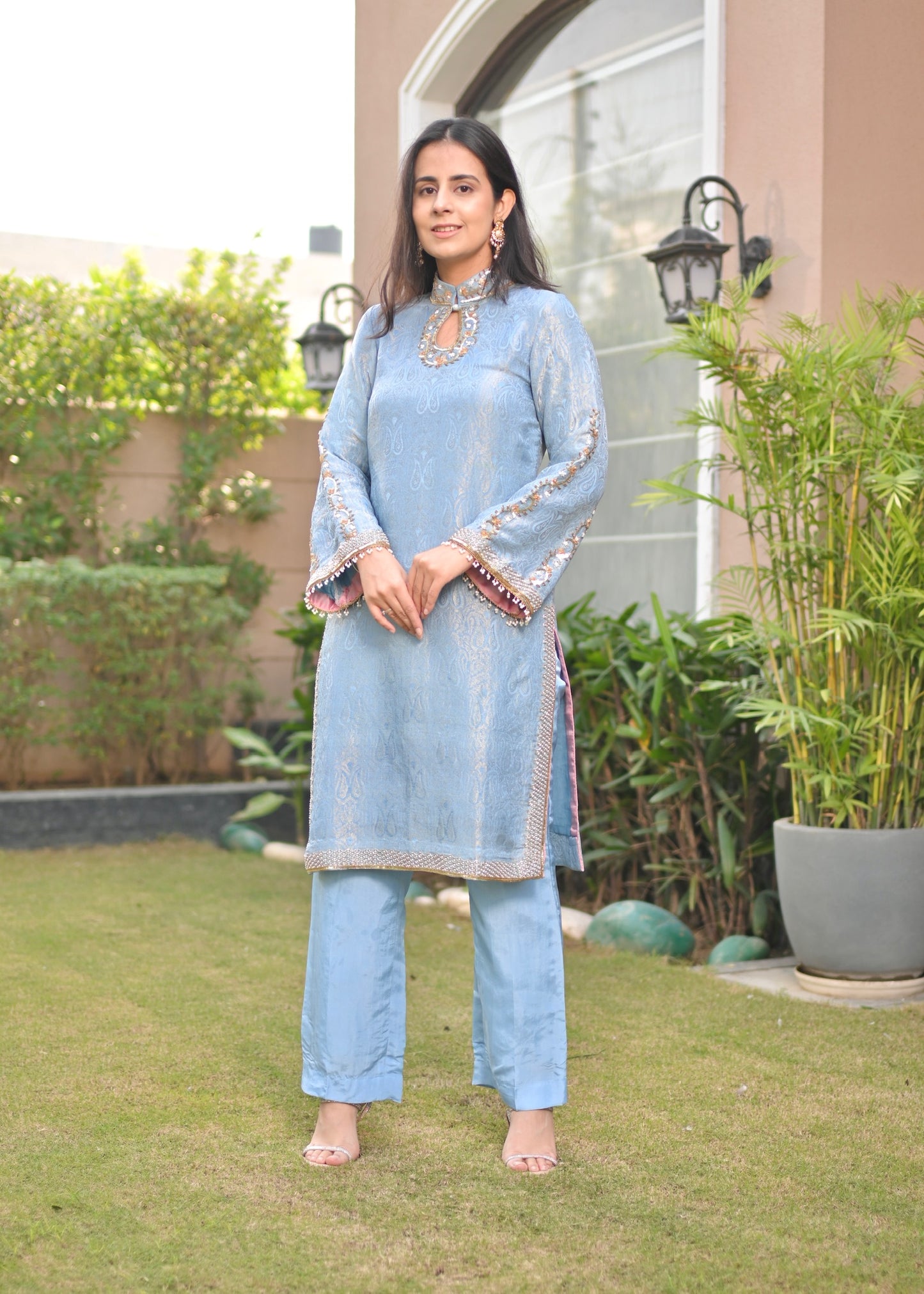 Noor Hand-Embroidered Banarasi Suit Set