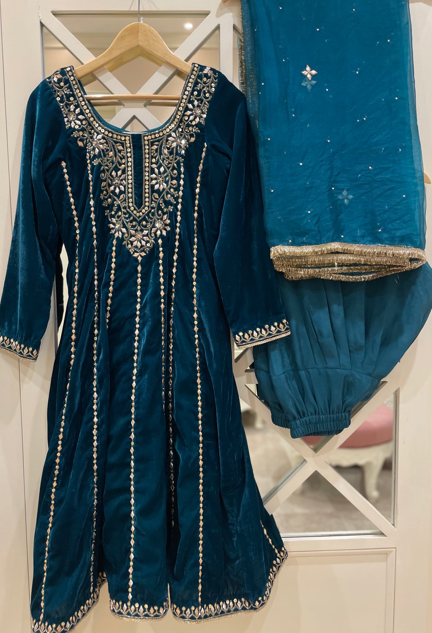 ROYAL MEHROON VELVET ANARKALI