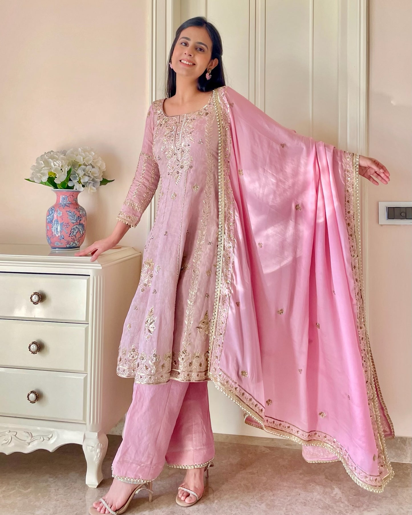 Rose Blush Anarkali Suit