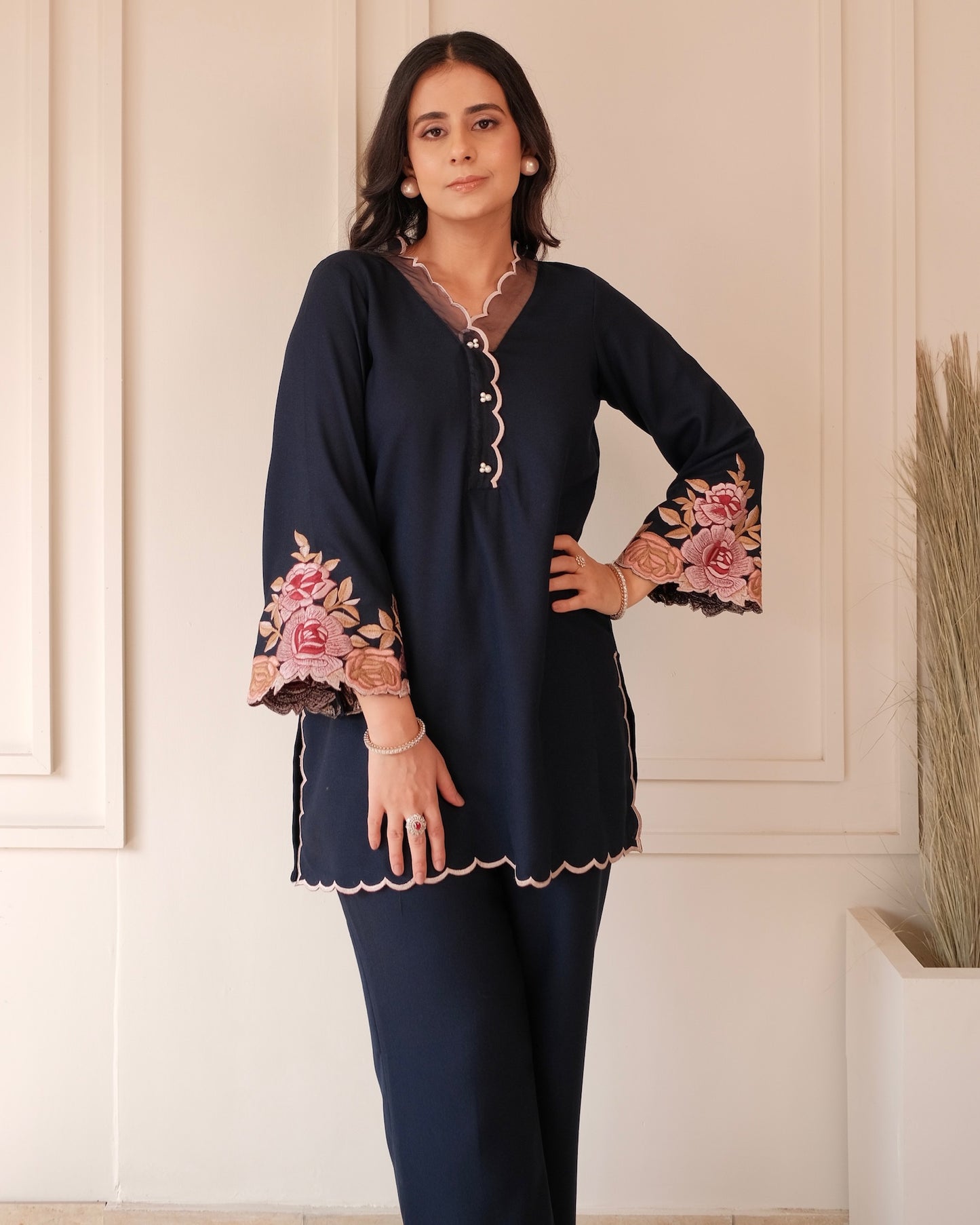 Pashmina Embroidered Co-ord Set