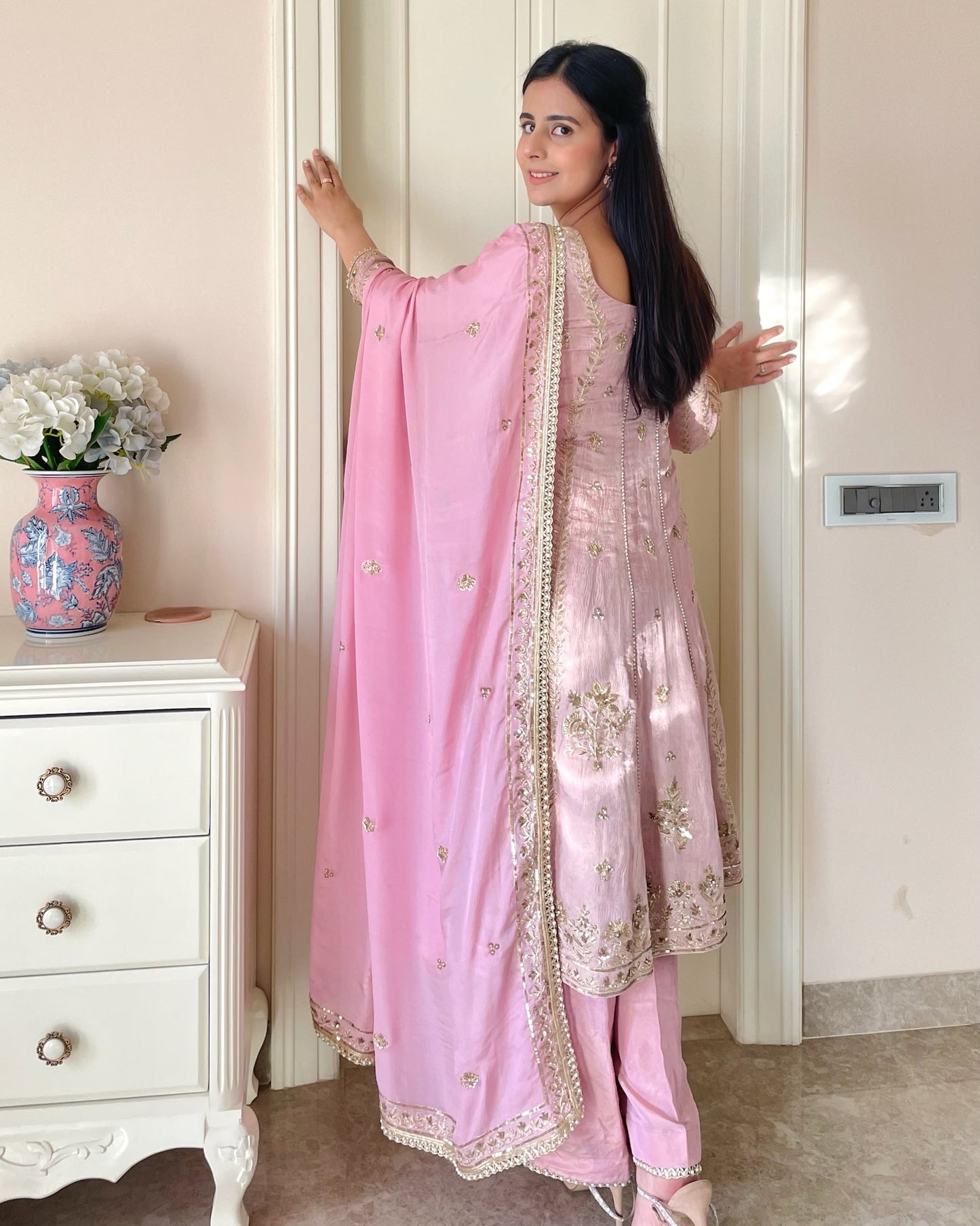 Rose Blush Anarkali Suit