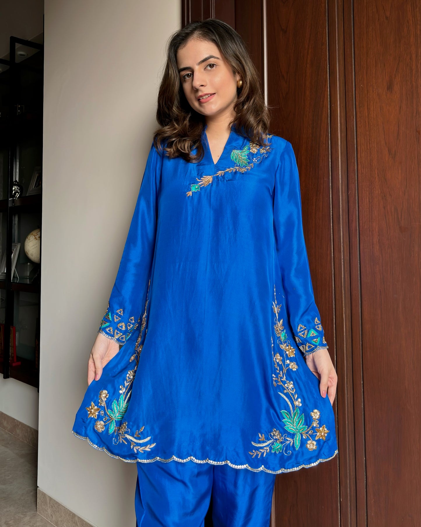 Royal Blue Pure Silk Ensemble