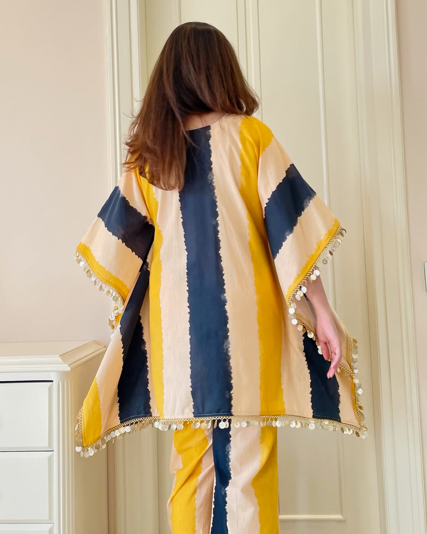 Boho Chic Striped Kaftan Co-ord Set