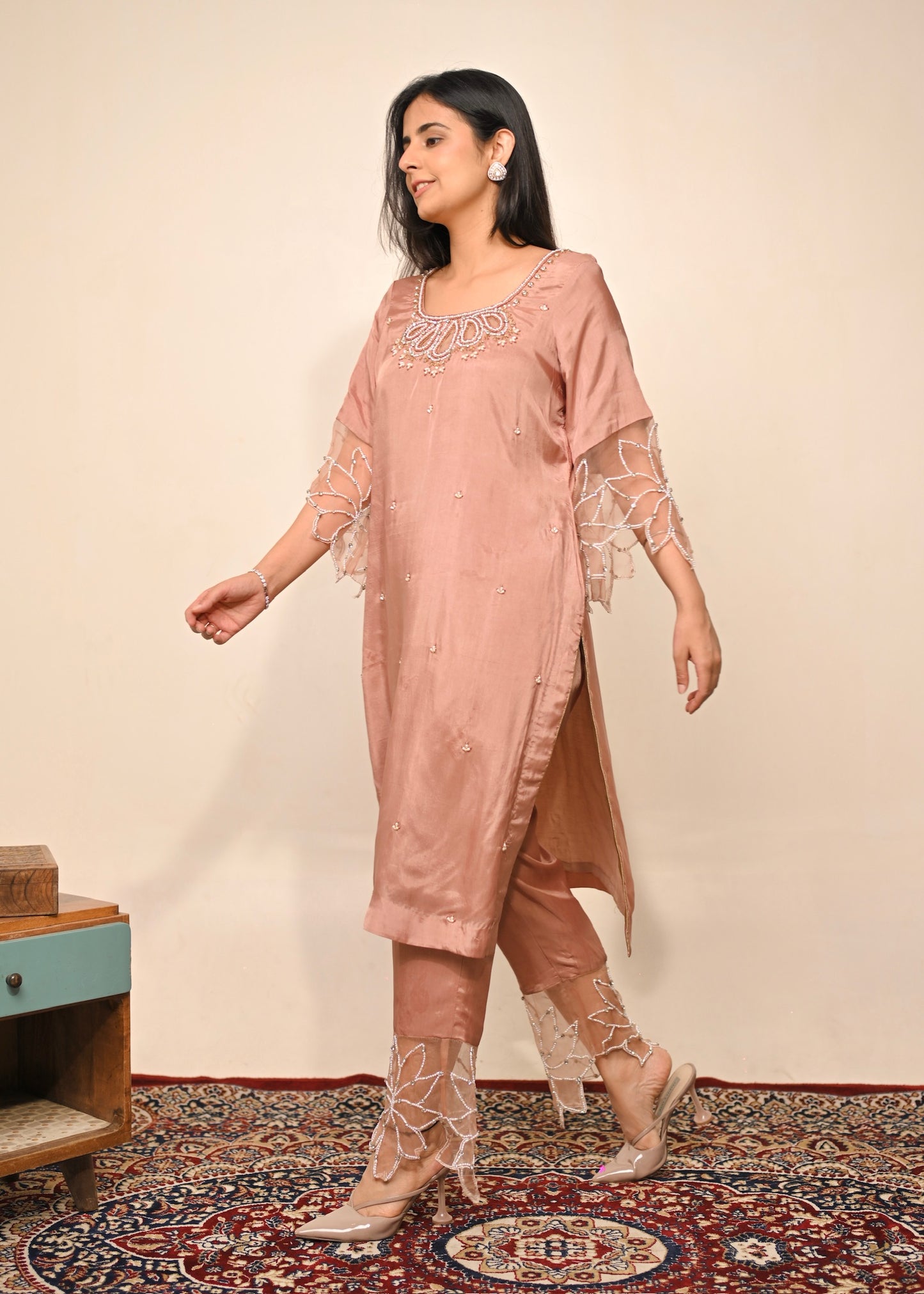 Sahiba Hand-Embroidered Silk Suit Set