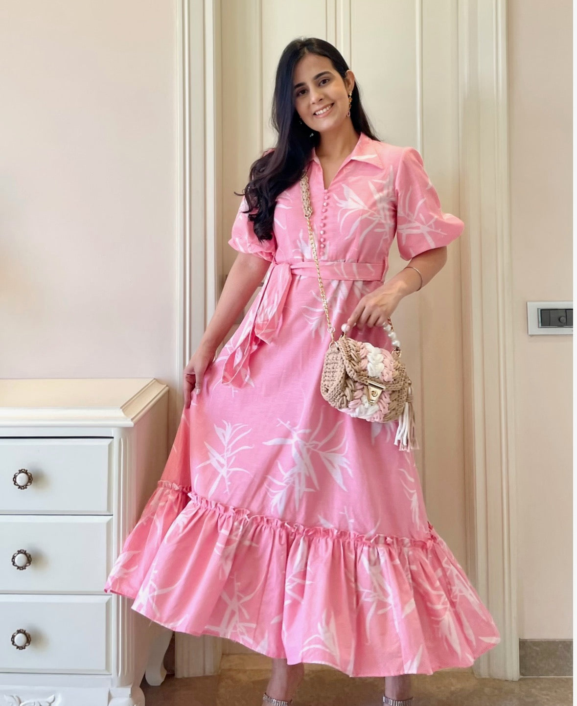 Printed Frill Dress