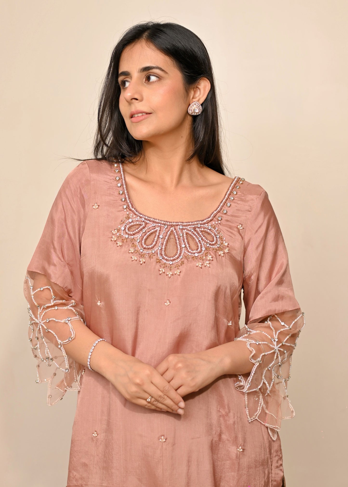 Sahiba Hand-Embroidered Silk Suit Set