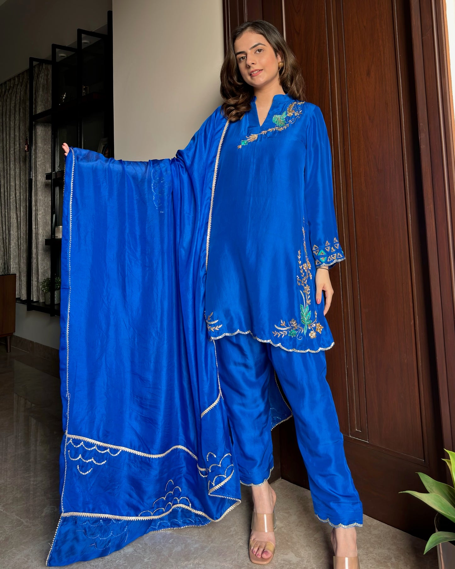 Royal Blue Pure Silk Ensemble